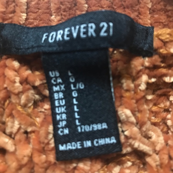 F21 Super Soft Button-Up Caramel Brown Orange Loose Knit Cardigan - Picture 5 of 8